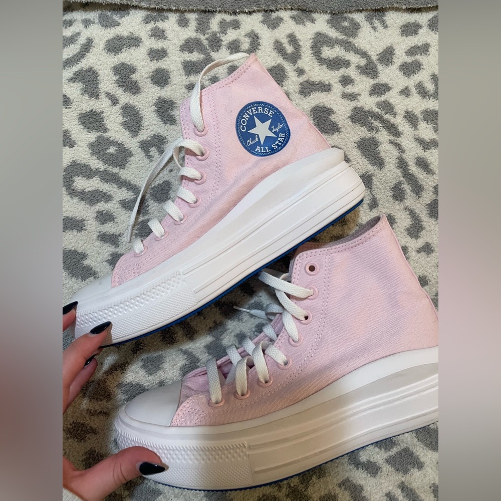 Pink Converse Platform High Tops
